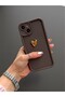 iPhone 13-14 Compatible Case 3D Gold Heart Shock Resistant Soft Camera Protection Cover Coffee - 4