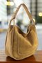 Women's Genuine Suede Leather Tan Casual Shoulder Bag