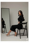 Women's Black Crew Neck Camisole Fabric Long Sleeve Pencil Dress Hijab Suitable Length cm135 cm - 4