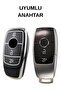 Mercedes 2017-2020 Cla - C - E - g - S Class 3 Button Nano Key Case Cover Black-Silver - 2