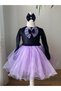 Black Velvet Glitter Tulle Skirt Long Sleeve Ribbon Decorated Girls' Dress Kuromi Christmas Dress - 2