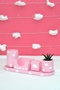Cloudy Six Piece Office Set |   Pen Holder Flower Pot Plant Notepad Holder Business Card Holder Oval Plate - 3
