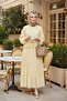 Cotton Voile Lined Robe Skirt Suit Yellow - 6