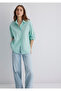 Green Poplin Shirt Oversize / Wide Cut 1210103 -71449
