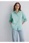 Green Poplin Shirt Oversize / Wide Cut 1210103 -71449 - 3