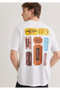 Printed White T-Shirt Loose Fit / Loose Relaxed Cut 0612307 -620 - 3