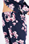 Women's Square Neck Bow Detailed Gathered Slit Pajama Set – Stylish Cotton Model - 7
