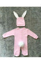 Newborn Baby Pink Rabbit Jumpsuit Set - 6