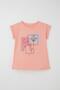 Girl's Trousers Suit Floral Printed Slit 6-12 Years, Salmon - 2
