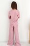 Girl's Tracksuit Set with Floral Print, Wide Legs and Slits, Ages 5-10, Dried Rose Color - 3
