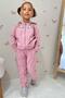 Girl's Tracksuit Set with Colorful Floral Pattern and Zipper, Ages 1.5-5, Dried Rose