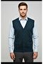 Buttoned Pocketed Steel Knit Men's Knitwear Vest