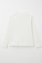 Girl's Long Sleeve T-Shirt with Tulle Bow Embroidery, Ages 8-14, Ecru - 5