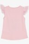 Girl's T-Shirt Crazy Girl Printed Sleeves with Embroidery Lacing, 1.5-5 Years, Pink - 4