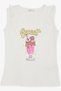Girl's T-Shirt with Ruffles on the Shoulder and Ice Cream Print, Ages 4-8, Ecru - 4