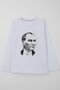 Boys' Long sleeve T-Shirt with Atatürk Printed, Ages 5-14, White - 4