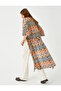 Zigzag Patterned Long Kimono with Belt