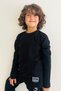 Girls & Boys Boys' Long Sleeve T-Shirt with Emblem 8-14 Years Old, Black