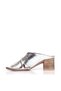 Shoes Silver Leather Women's Heeled Slippers 01Wn6108 - 3