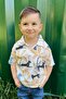 Boy's T-Shirt Forest Themed Animal Pattern 1.5-5 Years, Cream