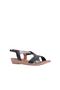 Shoes Black Leather Women's Flat Sandals 01Wl1505 - 2