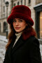 Imported Burgundy Color Winter Plush Hat - Premium Soft and Warm Keeping Furry Cabin Hat Spk1102-1 - 5