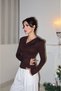 Women's Blouse with Stone Waist Detail and Detachable Collar