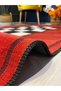 Mosso Retro Checkered Red Wavy Pattern Woven Base Modern Decorative Carpet Mosso131 - 6