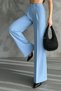Women's Pleated High-Waist Wide-Leg Stretch Fabric Palazzo Pants 1139 - 4