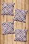 Digital Printed Soft Textured 4-Piece Throw Pillow Cover Set (43X43 cm) Krl0066 - 2