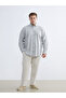 Southblue Khaki Large Size Regular Fit Long Sleeve Striped Men's Shirt - 2