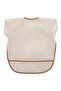 Short Sleeve Waterproof Baby Bib for Feeding, Play and Activities Beige - 8