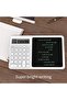 10 Digit Calculator with Writing Tablet, Time Function, LCD Display, 27 x 17 x 1.51 cm, White - 6