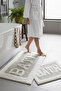 Rueso Ecru 2-Piece 100% Cotton Bath Mat Set - 2