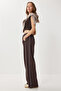 Contrast Stripe Modal Sweatpants Lkb0015 Brown