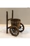 OneDcor Flower Pot Planter with Wheels - Wooden Rolling Garden Cart (Vintage Brown)