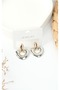 Steel Colorfast Two Tone Heart Design Dangle Earrings