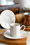 Emerald 4 Piece 2 Person Porcelain Coffee Cup Set Off White - 7
