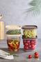 4-Piece Leak-Proof Storage Container with Lid 1000 ml 1500 ml 2000 ml 2500 ml (Ecru, Mink, Red Lid) - 5