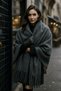 Women's Tassel Detail Scarf Shoulder Shawl 40X200 cm 1295 Anthracite