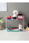 2 Tiers Crystal Makeup Organizer Decorative Cosmetic Jewelry Accessories Organizer Bathroom Shelf Transparent - 4