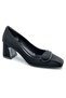 Feles Button Detailed Blunt Toe Heeled Women's Shoes Black - 3