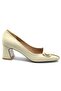 Feles button detailed flat toe heeled women's shoes ten - 2