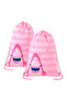2PCS Pink Waterproof Drawstring Gym Bags – PE String Bags for Kids, Boys & Girls