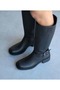 Women's Zippered Below-The-Knee Buckle Long Boots - 4