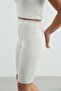 Beige High Waist Soft Shorts - 2