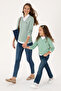 Women's Green Melange V-Neck Basic Sweater 50313590-Vr115