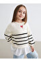 Esvab • Modern & Distinctive Zero Roba Collar Striped Girls' Knitwear Sweater - 2