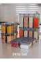 Set of 24 Food and Vegetable Storage Containers Refrigerator and Freezer Organizer 8X1580 8X1100 8X580 ml - 2