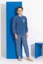 Indigo Color Boy's Fleece Pajama Set Children's Winter Pajama Set Thick Pajamas - 3